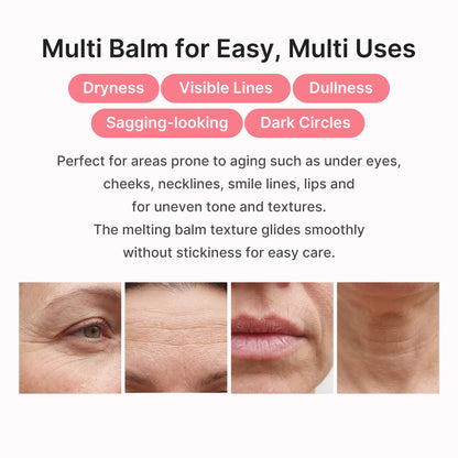  PDRN Pink Collagen Volume Multi Balm | All in One Volufiline, PDRN, NAD Stick for Youthful-Looking, Helping Look of Fine Lines, Firming Care, Anti-Aging Care | for Under-Eyes, Neck, Forehead, Smile Lines, Lip Care | Korean Skincare